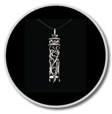 Glass Cylinder Antique Silver Pendant